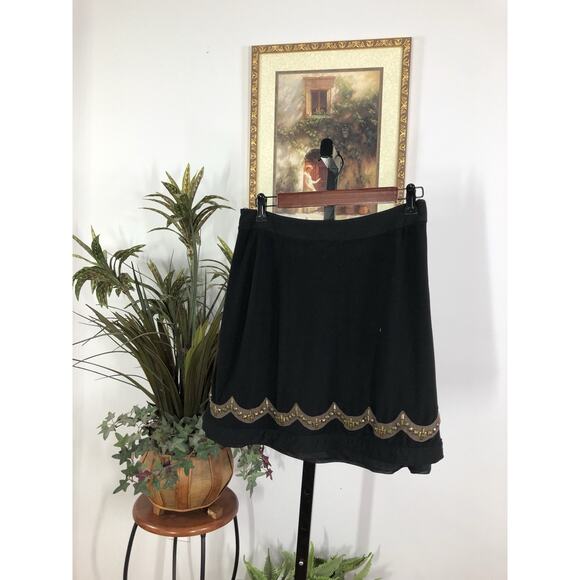 Anthropology Ranna Gill Mini Skirt Small Studded Zipper Dopamine Club Dance Date - Picture 3 of 7